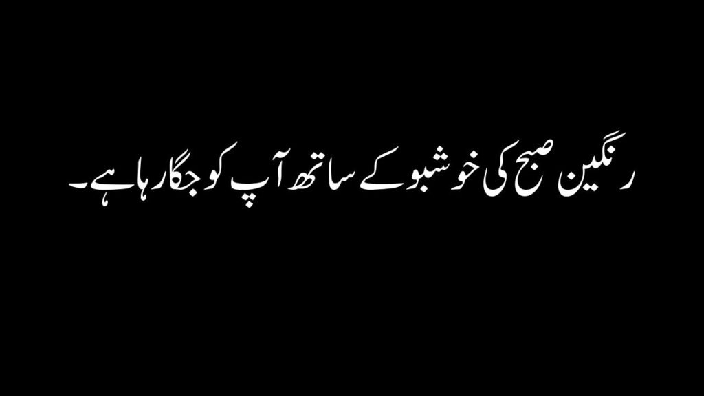 Good Morning Quotes In Urdu Text